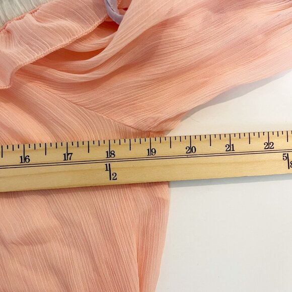 Lulumari Pink Sheer Off the Shoulder Flowy Top Peasant Fairy Whimsical - MEDIUM - Picture 6 of 7